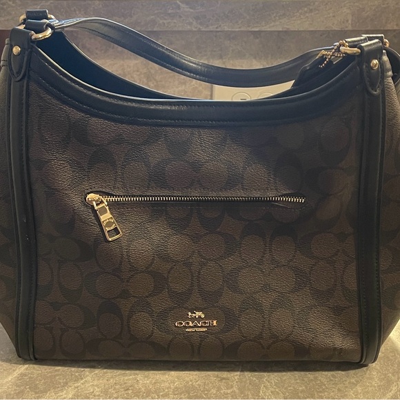 Coach Signature Black and Brown Hobo Bag - Picture 1 of 9